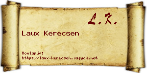 Laux Kerecsen névjegykártya